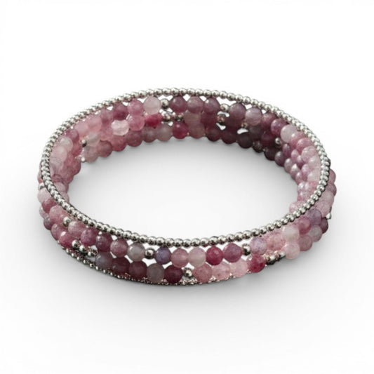 Pink Tourmaline Trio Bracelet Set
