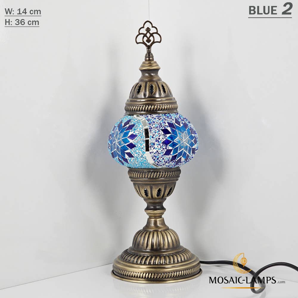 Turkish Mosaic Lamp - Medium Blue 1