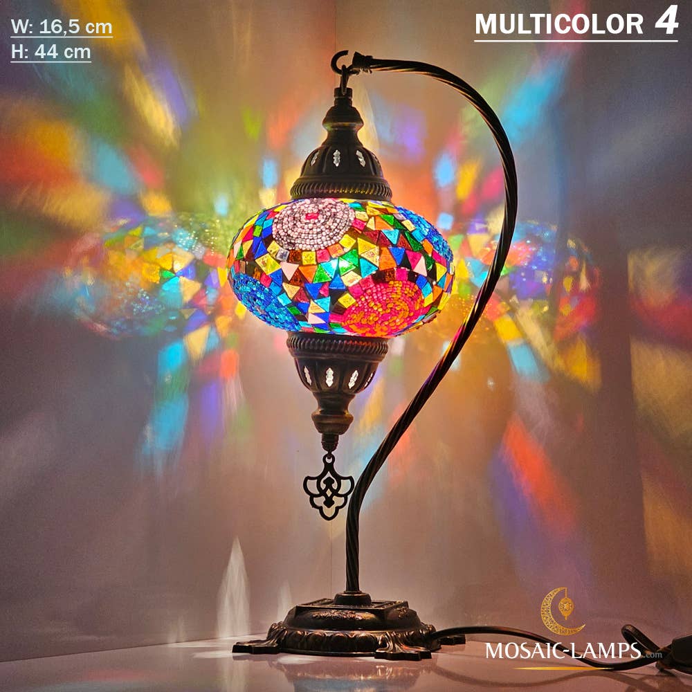 Turkish Mosaic Lamp - Gooseneck MULTICOLOR 4