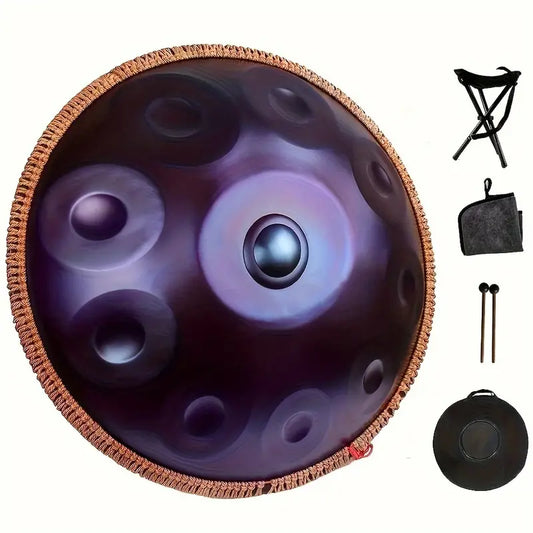 Handpan Drum 432Hz - Black 10 Note D Minor