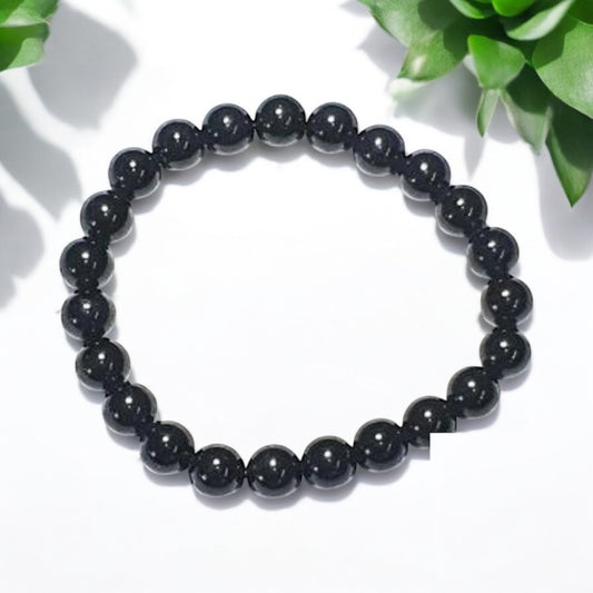 Black Tourmaline Bead Bracelet ~ Shield/Protection