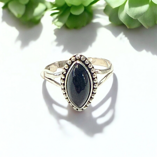 Black Onyx Silver Ring