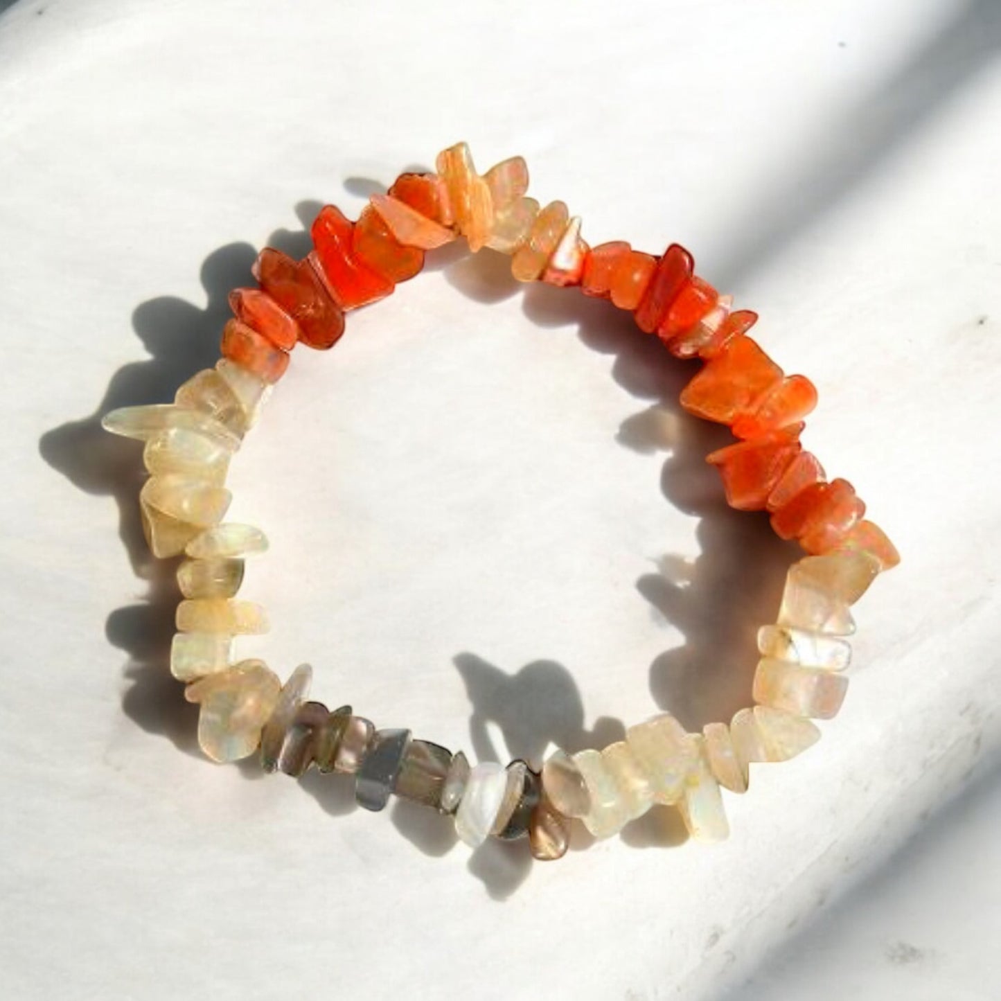 Natural Peach Moonstone Chip Bracelets