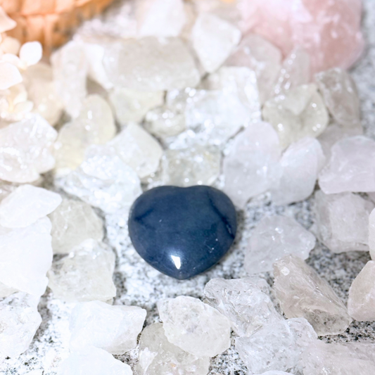 Blue Quartz Crystal Hearts