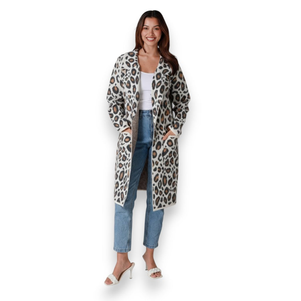 Leopard Print Cardi Knit