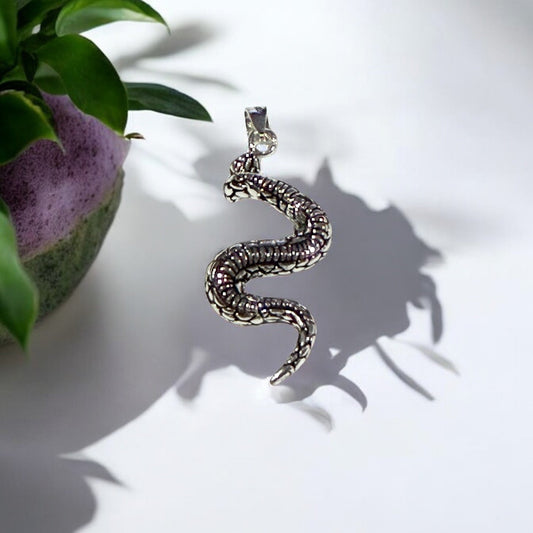 Snake Pendant in Silver - Moveable