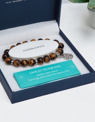 Tree Of Life Tiger Eye Crystal Bracelet Gift Boxed