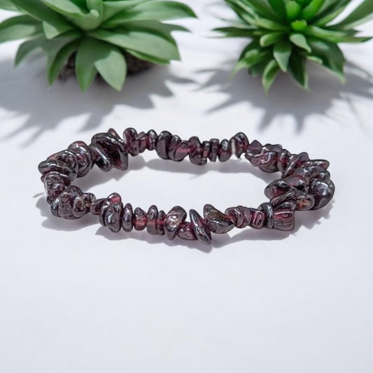 Garnet Crystal Chip Bracelet ~ Passion/Joy