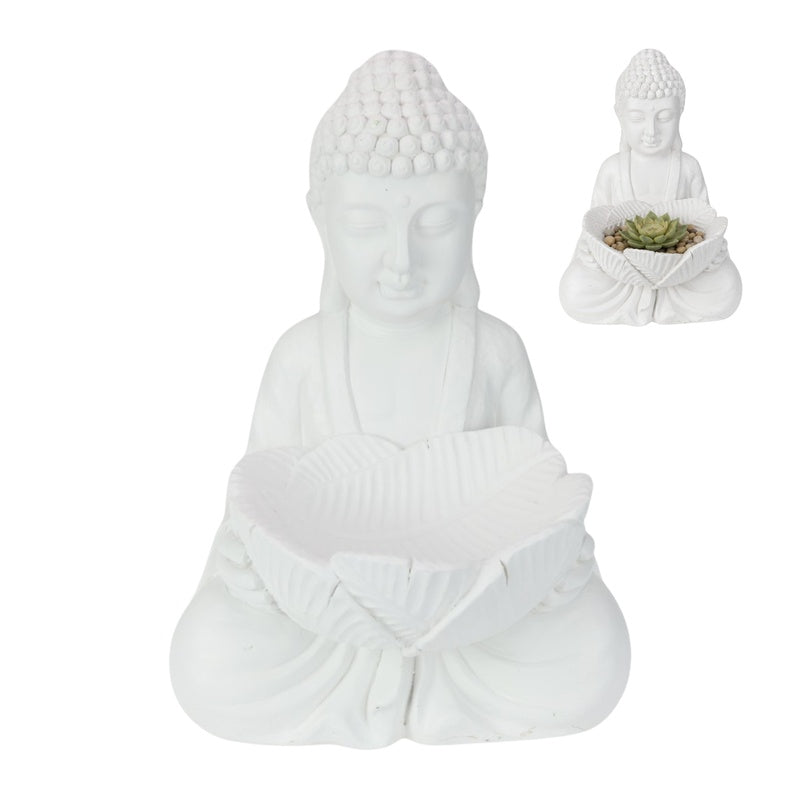 Rulai Garden Buddha Holding Leaf Bowl 47cm