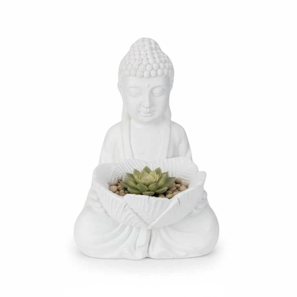 Rulai Garden Buddha Holding Leaf Bowl 47cm