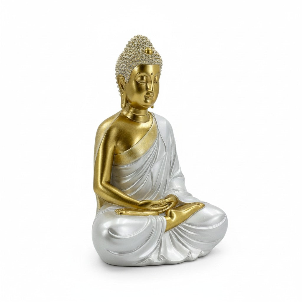 31cm Sitting Rulai Buddha in Pearlized Finish