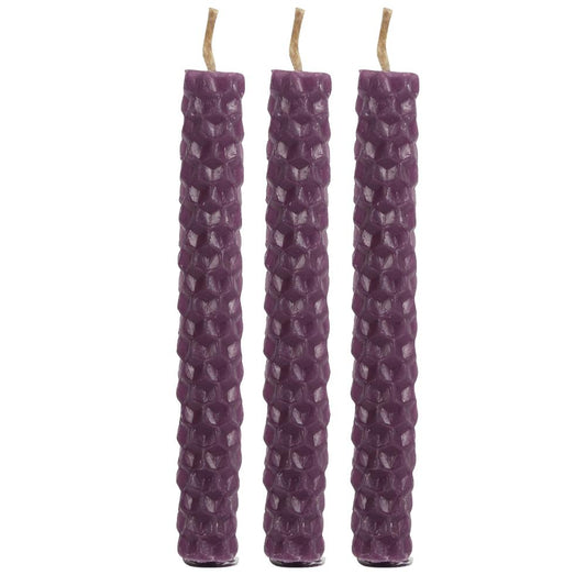 Bees Wax Set of 6 Purple Spell Candles