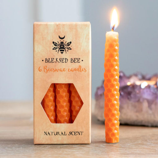 Bees Wax Set of 6 Orange Spell Candles