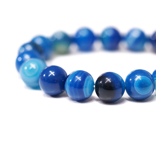 Blue Agate Bead Bracelets