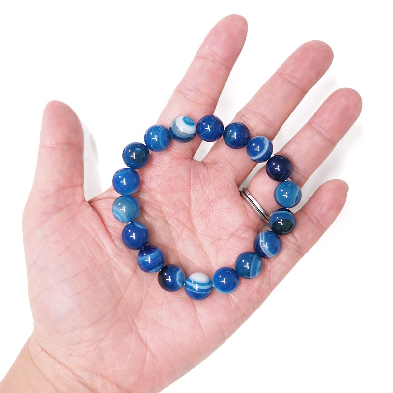 Blue Agate Bead Bracelets