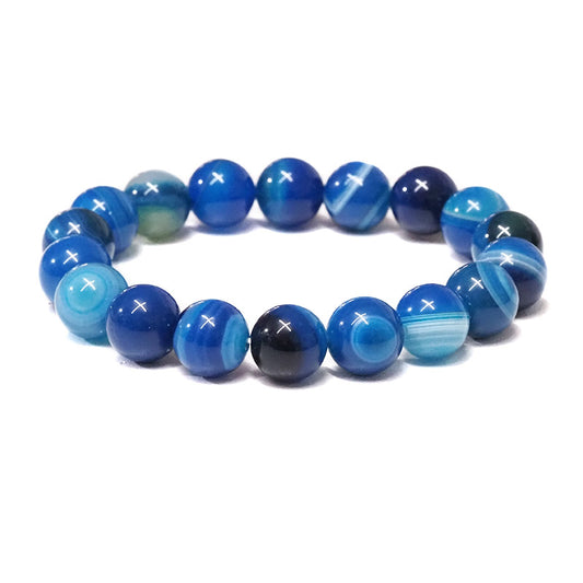 Blue Agate Bead Bracelets