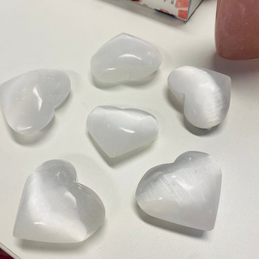 Selenite Hearts - 4cm