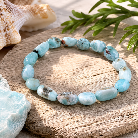 Larimar Tumble Bead Bracelet