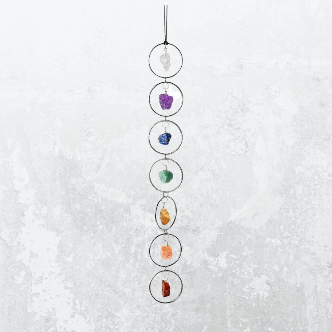 Chakra Crystal Mobile Suncatcher Gold - Boho Gypsy