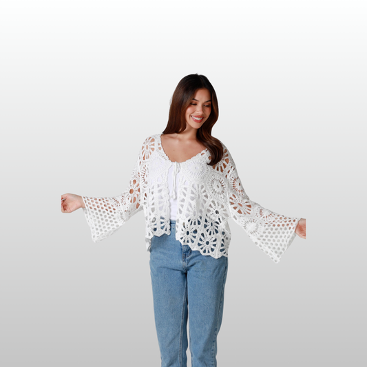 Bohemian Cotton Top Flower Lace