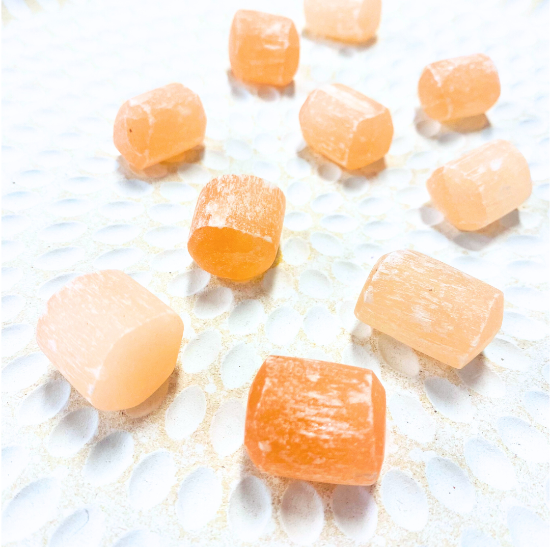 Peach Selenite Crystals Tumbled