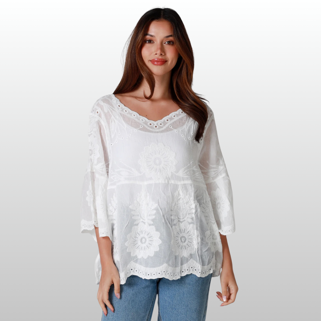 Bohemian Cotton Top Flower