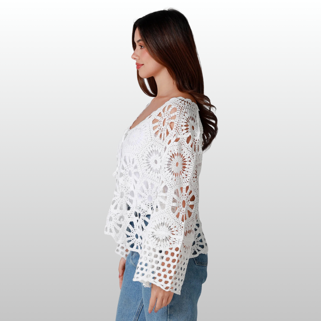 Bohemian Cotton Top Flower Lace