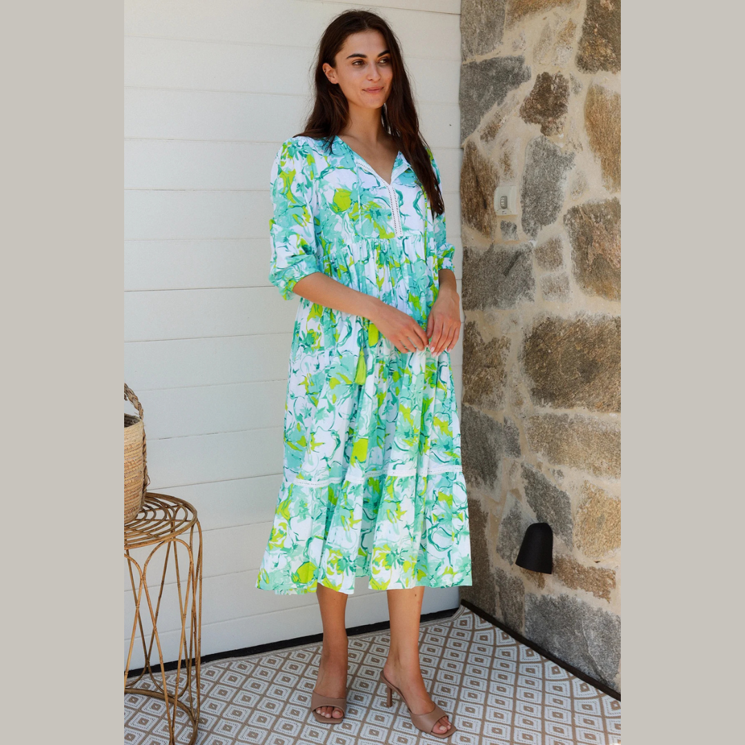 Mahale Cornelia Dress in Lime