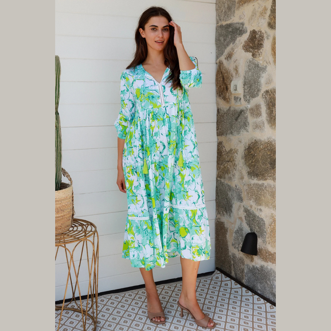 Mahale Cornelia Dress in Lime