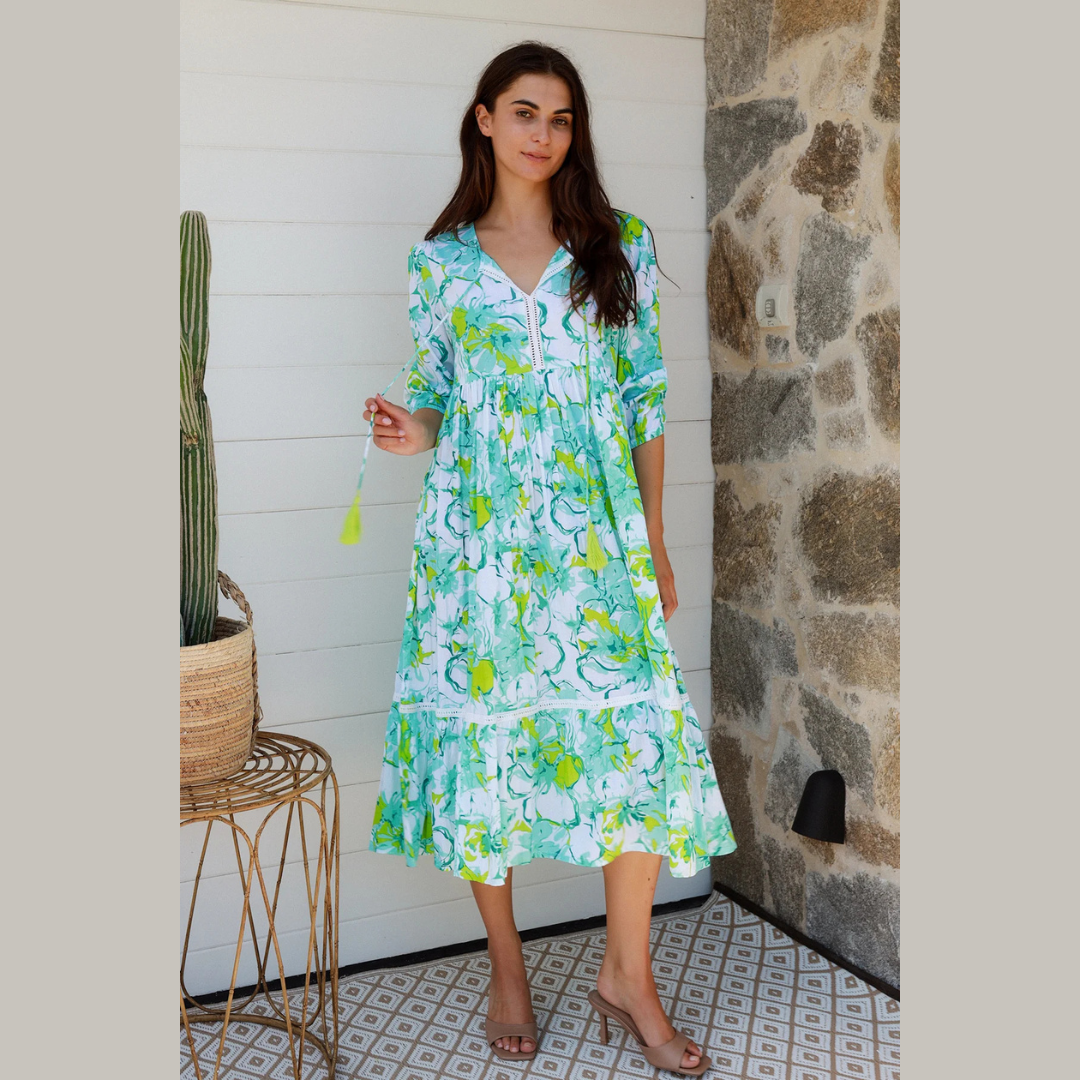 Mahale Cornelia Dress in Lime