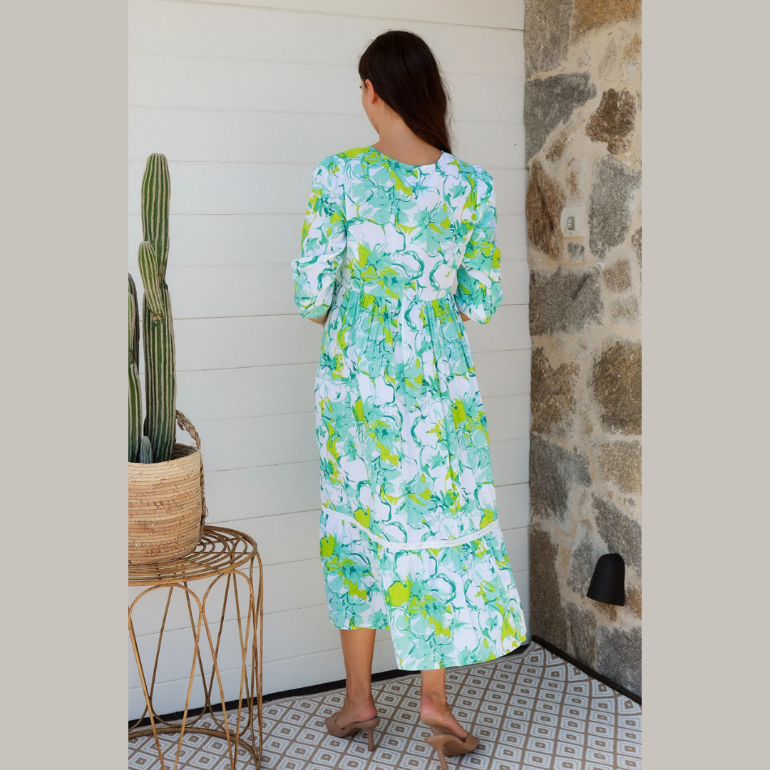 Mahale Cornelia Dress in Lime