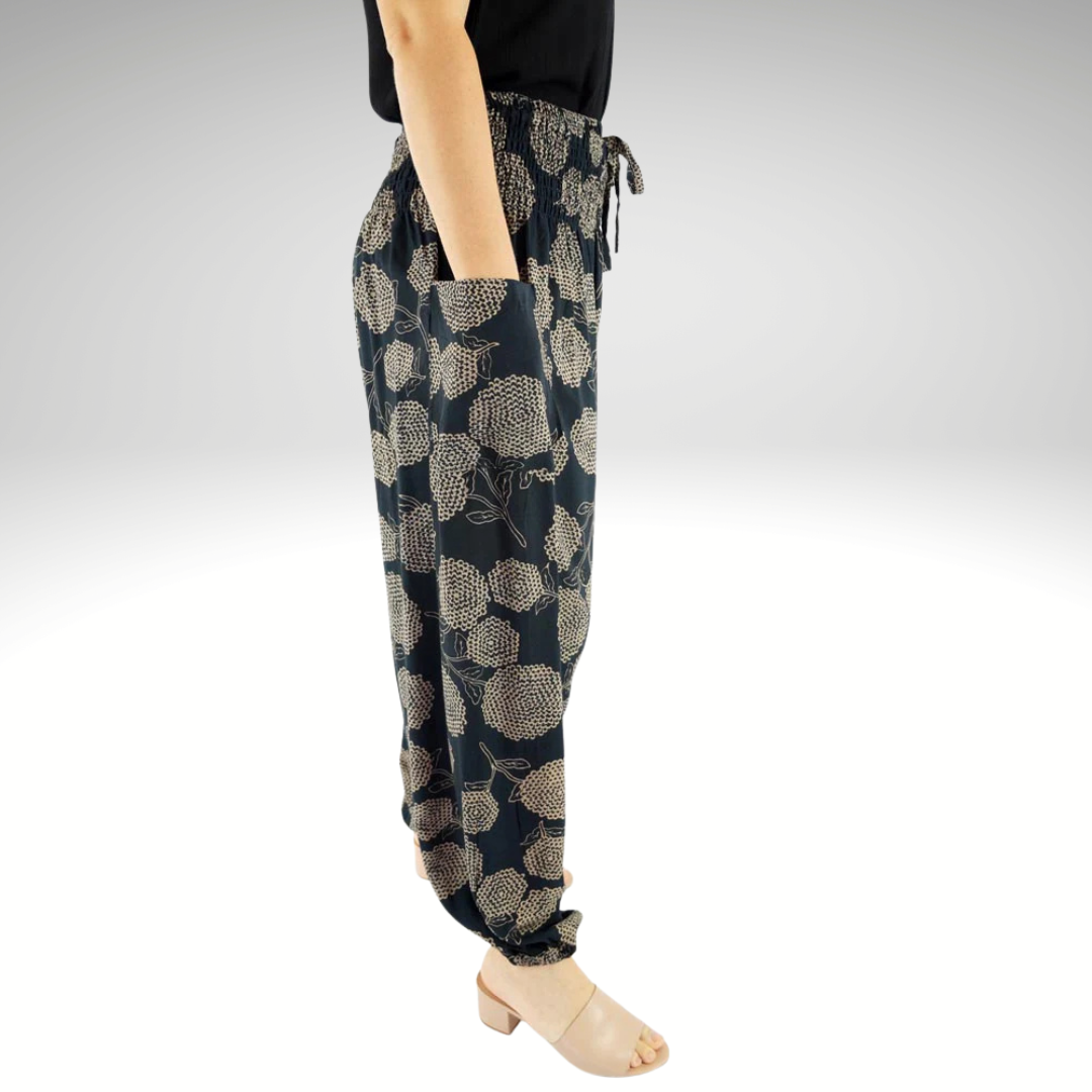 Harem Marigold Pants Black