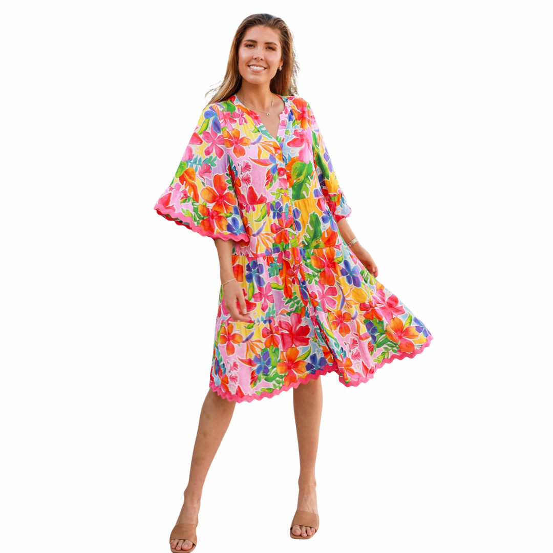 Harper 1/2 Sleeve Bohemian Mini Dress