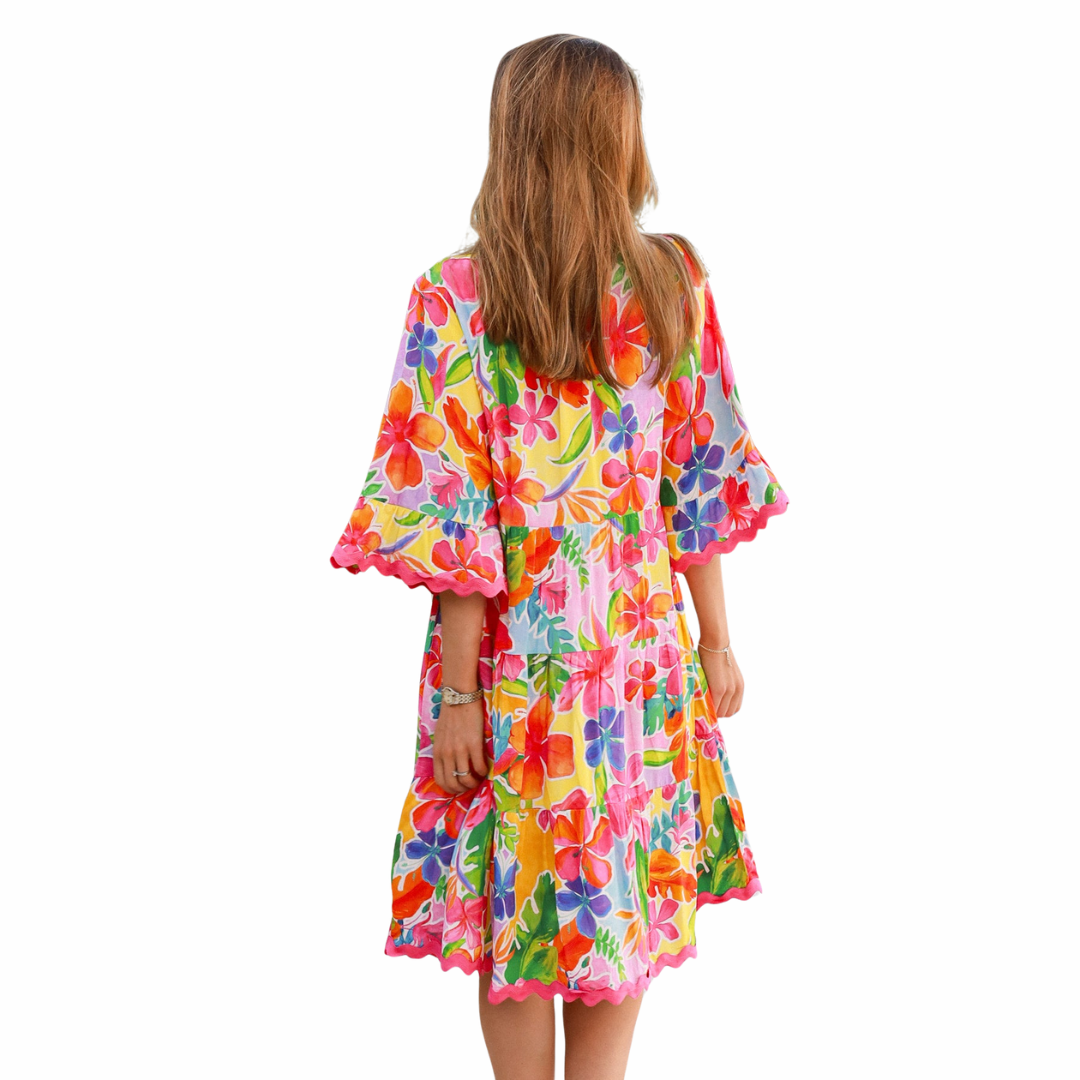 Harper 1/2 Sleeve Bohemian Mini Dress