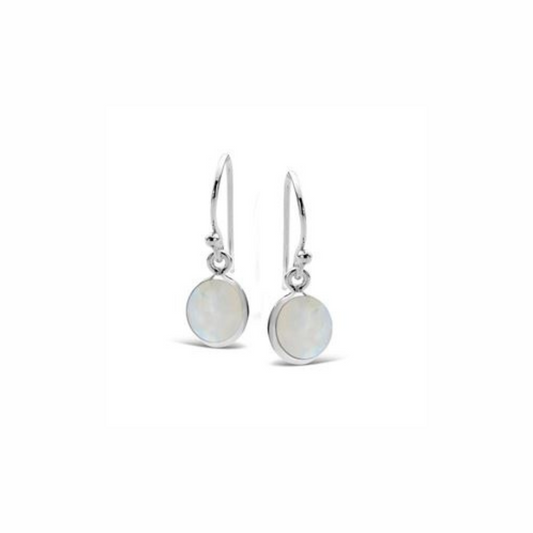 Moonstone Round Earrings in Silver