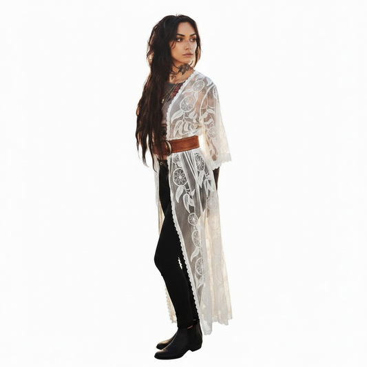 DREAMCATCHER Lace Duster - White
