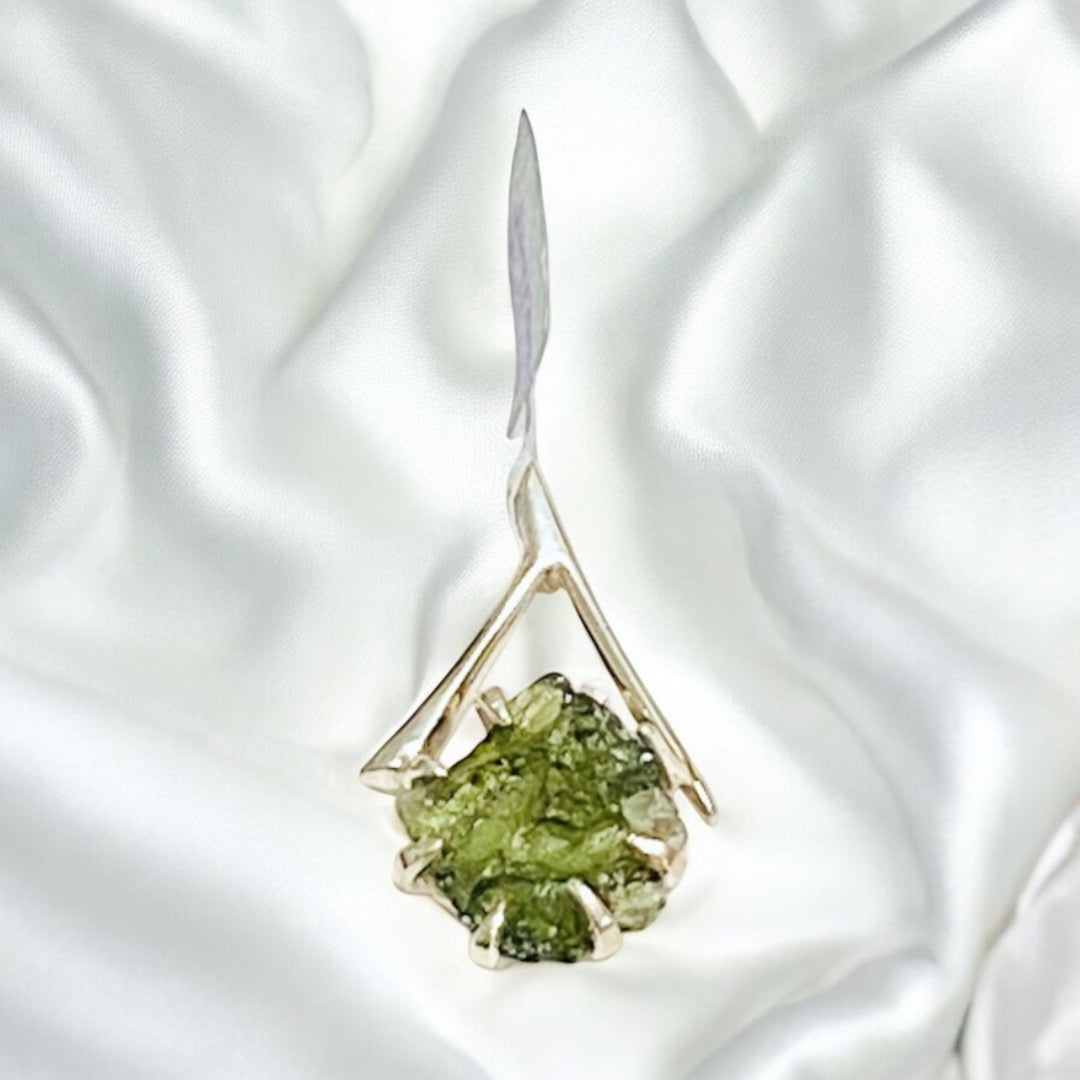 Moldavite Pendant Silver