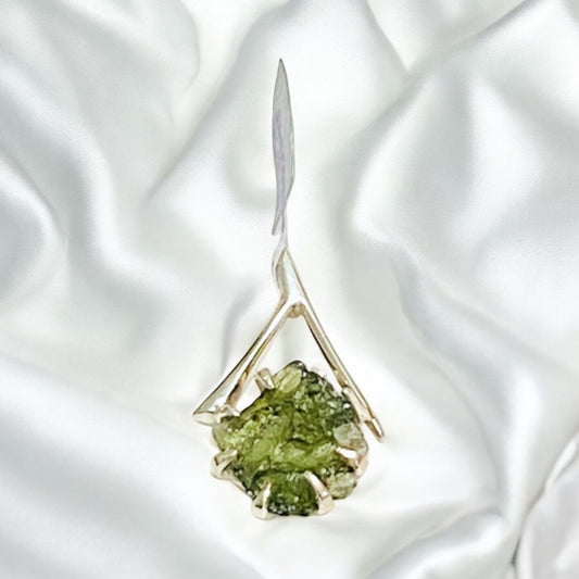 Moldavite Pendant Silver