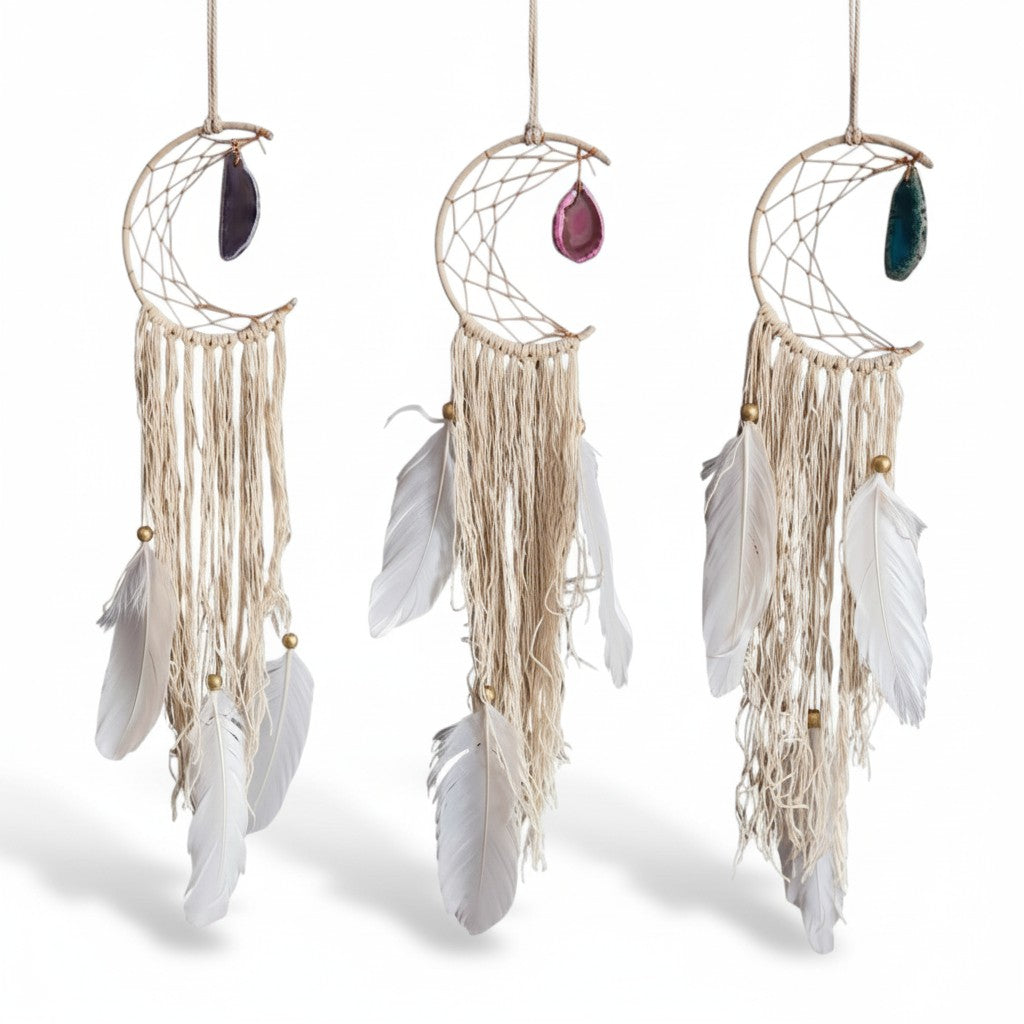 Half Moon Dream Catcher with Gem