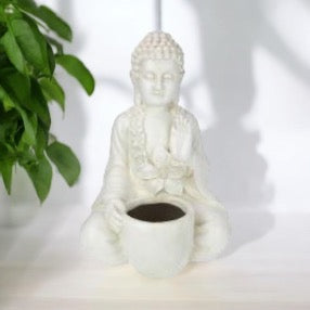 Cream Garden Buddha Pot