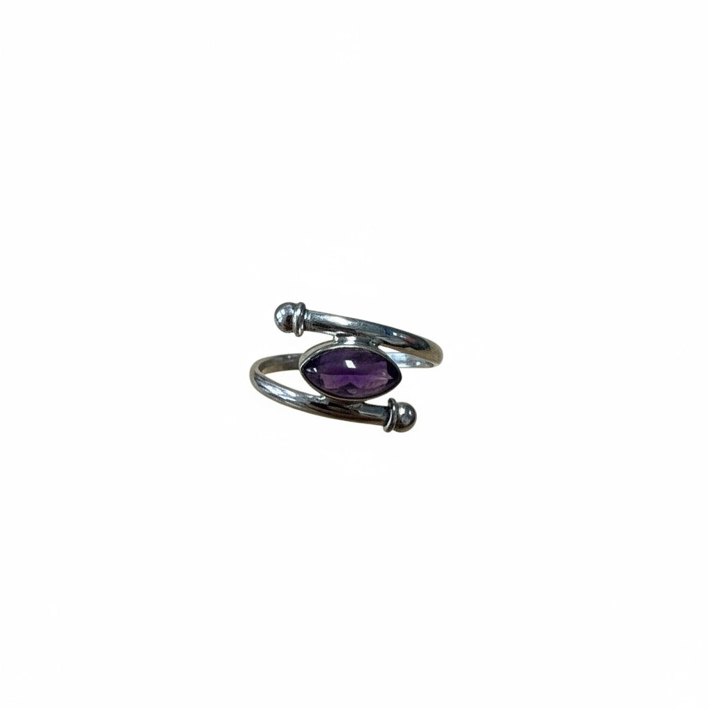 Amethyst Balance Silver Ring