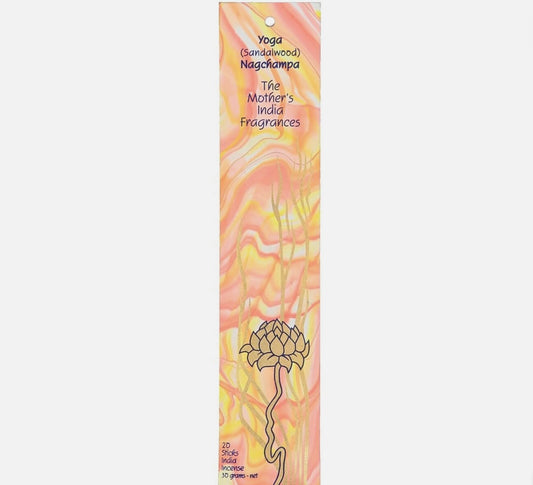 Mothers India Incense - Yoga SANDALWOOD Nag Champa