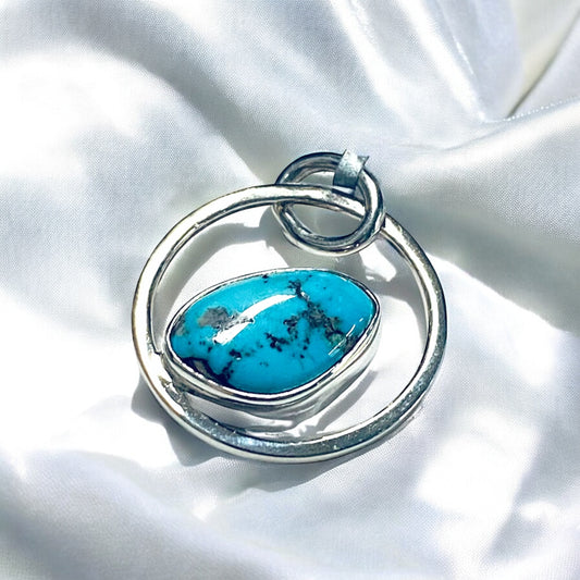 Turquoise Aztec Pendant Silver
