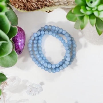 Angelite Crystal Bead Bracelet