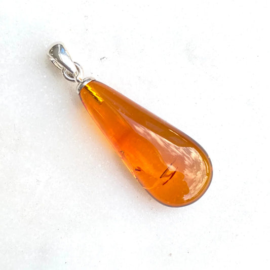 Amber Silver Pendant