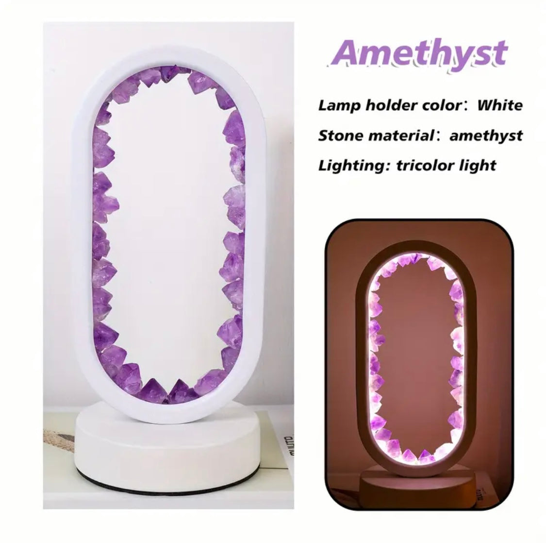 Amethyst Natural LED Lamp