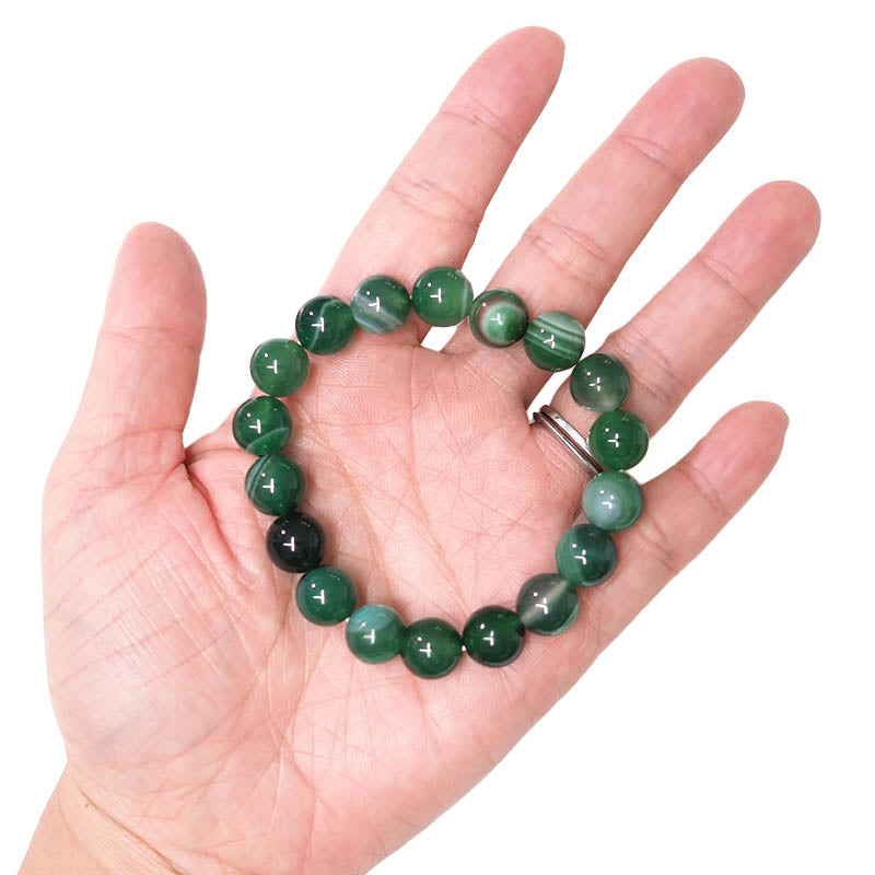 Green Agate Bead Bracelets