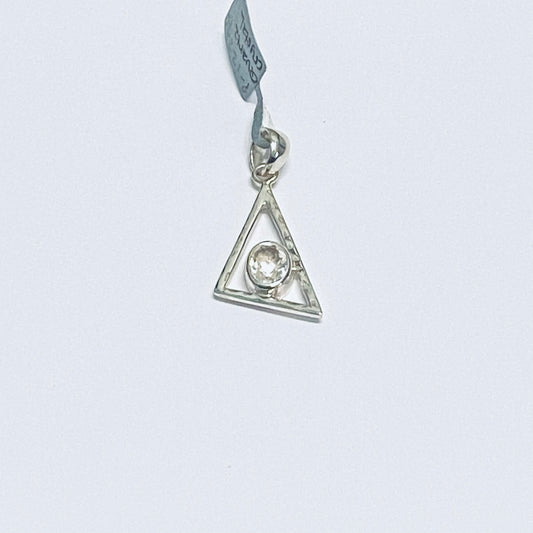 Clear Quartz Aztec Pendant Silver