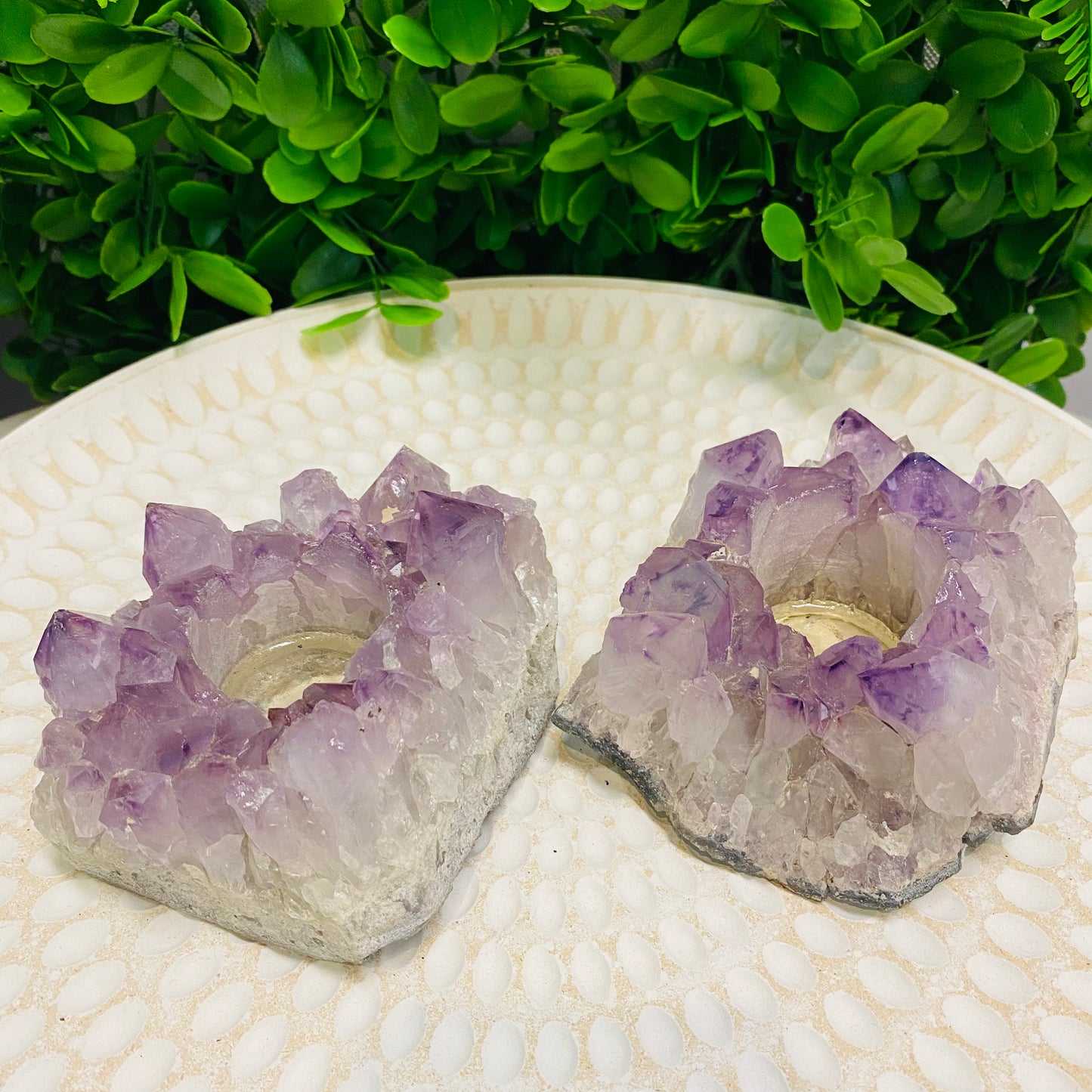 Amethyst Crystal Tealight Holder