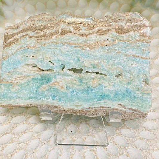 Blue Aragonite Crystal Slices